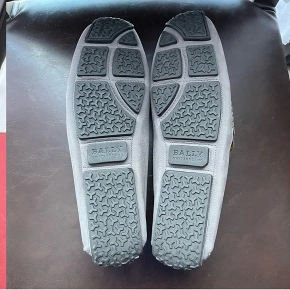 New! BALLY Logo Pearce Suede Leather Moccasin Driving Loafers - Picture 7 of 8